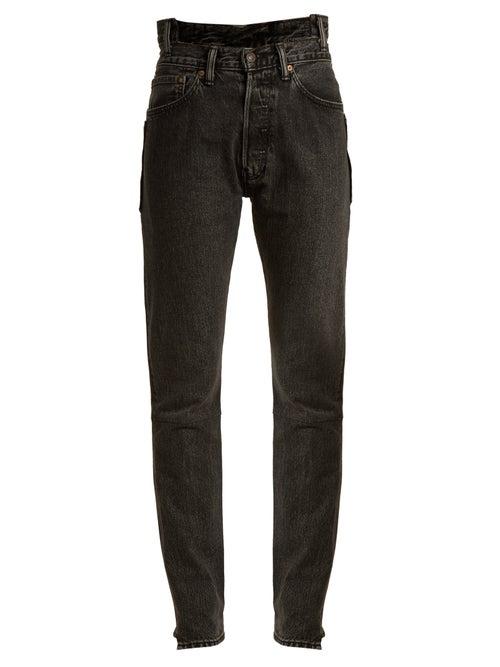 Matchesfashion.com Vetements - X Levi's Reworked High-rise Slim-leg Jeans - Womens - Black