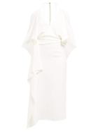 Matchesfashion.com Roland Mouret - Vincent Draped Crepe Dress - Womens - White