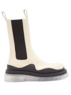 Matchesfashion.com Bottega Veneta - Bv Tire Leather Boots - Womens - White