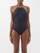 Raquel Diniz - Halterneck Ring-embellished Swimsuit - Womens - Black