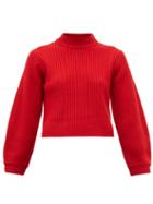 Matchesfashion.com Tibi - Balloon Sleeve Merino Wool Sweater - Womens - Red