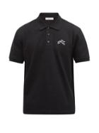 Matchesfashion.com Givenchy - Refracted Logo-embroidered Cotton-piqu Polo Shirt - Mens - Black