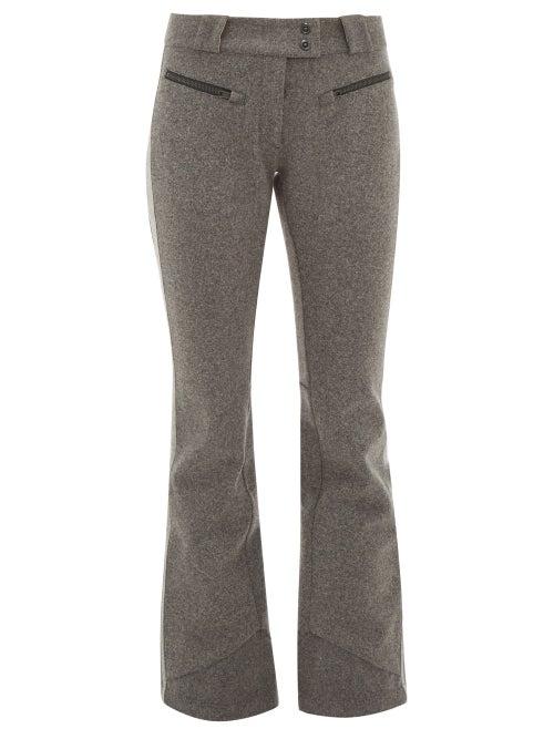 Matchesfashion.com Capranea - Jet Flannel Flared Ski Trousers - Womens - Grey