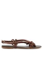 Matchesfashion.com Jil Sander - Loop Cross Over Strap Leather Sandals - Womens - Tan