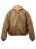 Vetements - Reversible Hooded Padded Nylon Bomber Jacket - Mens - Khaki