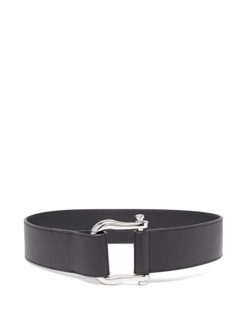 Matchesfashion.com Gabriela Hearst - Saddle Leather Belt - Womens - Black Silver