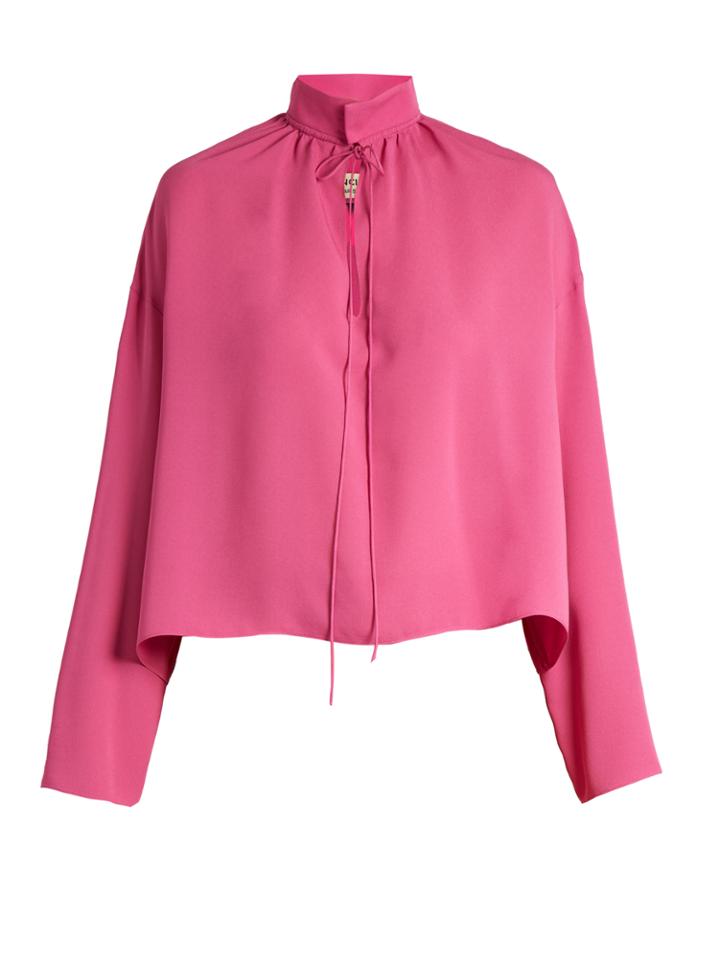 Balenciaga Long-sleeved Silk Blouse
