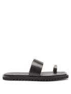 Matchesfashion.com Rick Owens - Bevel Small Toe-strap Leather Slides - Mens - Black