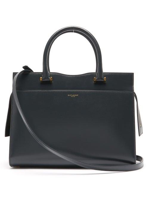 Matchesfashion.com Saint Laurent - Uptown Medium Leather Tote - Womens - Dark Grey