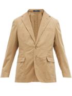 Matchesfashion.com Polo Ralph Lauren - Single Breasted Cotton Blend Casual Blazer - Mens - Khaki