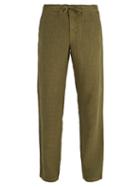 Matchesfashion.com 120% Lino - Drawstring Waist Straight Leg Linen Trousers - Mens - Khaki