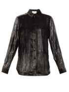 Matchesfashion.com Gucci - Creased Lam-velvet Shirt - Womens - Black