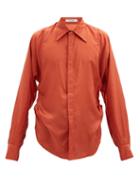 Matchesfashion.com Bianca Saunders - Synched-waist Satin Shirt - Mens - Orange