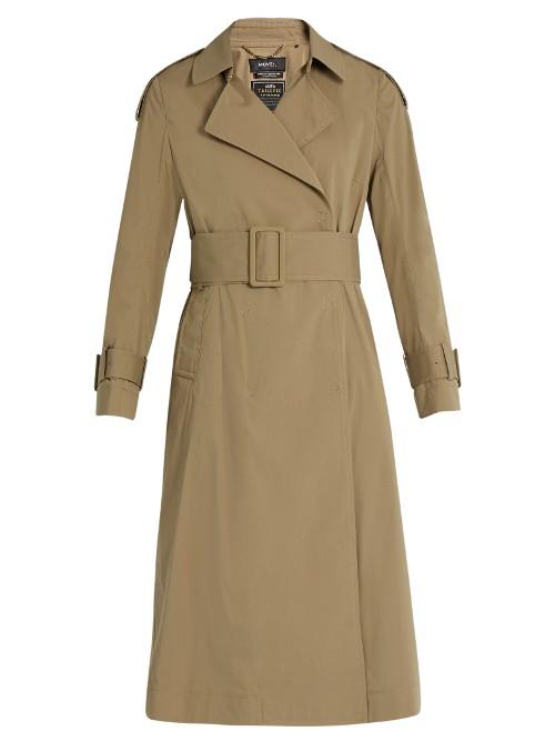 Muveil Pleated-back Cotton-blend Trench Coat