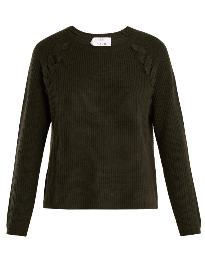 Allude Plaited-detail Wool And Cashmere-blend Sweater