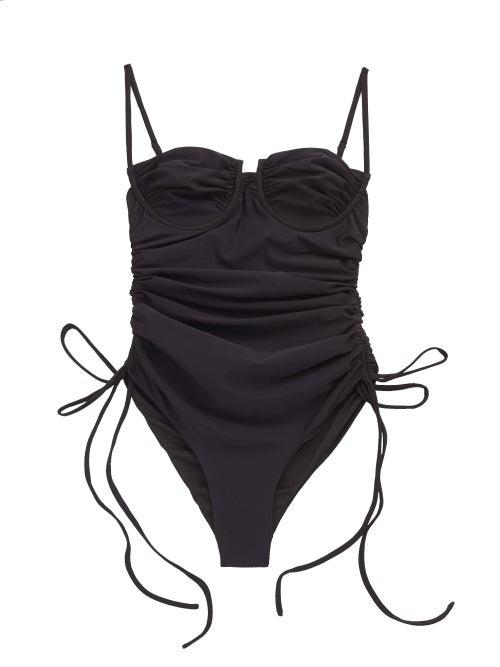 Matchesfashion.com Isa Boulder - Nina Underwired Ruched Swimsuit - Womens - Black