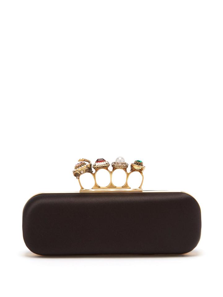 Alexander Mcqueen Knuckle Satin Box Clutch
