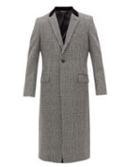 Matchesfashion.com Dolce & Gabbana - Single Breasted Checked Wool Blend Coat - Mens - Grey