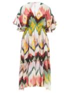 Eres - Libellule Abstract-print Silk-chiffon Midi Dress - Womens - Multi Stripe