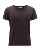 Matchesfashion.com Saint Laurent - Logo-print Cotton-jersey T-shirt - Mens - Black