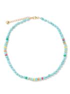 Fry Powers - Sunrise Turquoise & 14kt Gold-plated Necklace - Womens - Blue Multi