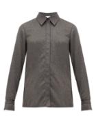 Matchesfashion.com Gabriela Hearst - Cruz Cashmere Shirt - Womens - Dark Grey