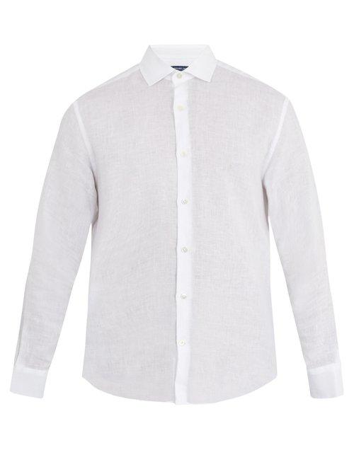 Matchesfashion.com Frescobol Carioca - Point Collar Linen Shirt - Mens - White