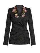 Dolce & Gabbana Embellished-rose Double-breasted Jacquard Jacket