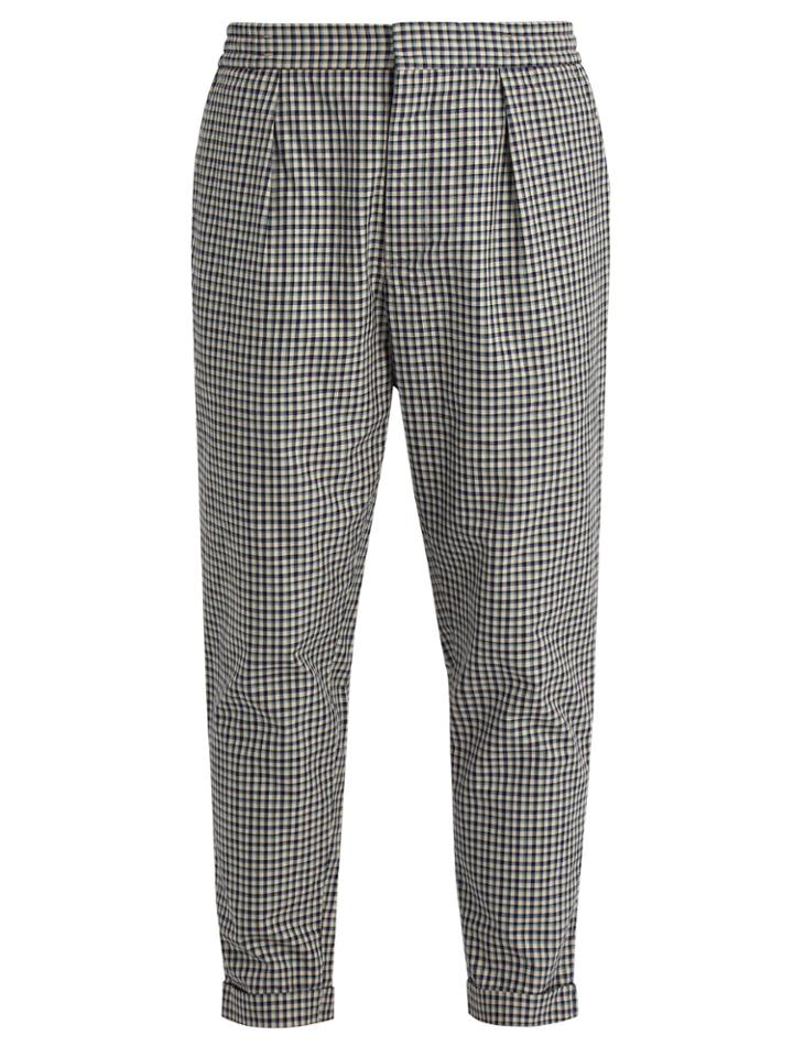Barena Venezia Checked Relaxed-leg Cotton Trousers