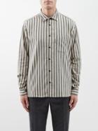 Ymc - Curtis Striped Cotton Shirt - Mens - Cream Stripe