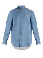 Matchesfashion.com Frame - Raw Hem Denim Shirt - Womens - Blue