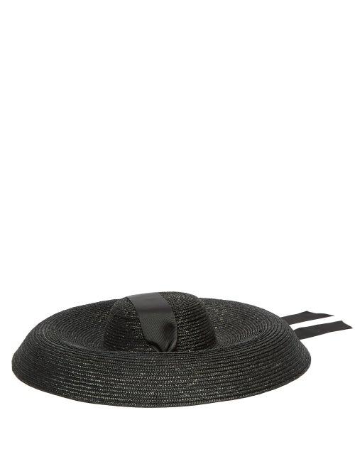 Matchesfashion.com Eliurpi - Campana Grosgrain Tie Straw Hat - Womens - Black