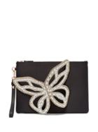 Matchesfashion.com Sophia Webster - Flossy Butterfly Satin Clutch - Womens - Black