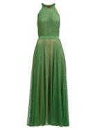 Matchesfashion.com Missoni - Halterneck Lam Crochet Knit Dress - Womens - Green