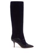 Matchesfashion.com Malone Souliers By Roy Luwolt - Madison Knee High Suede Boots - Womens - Navy