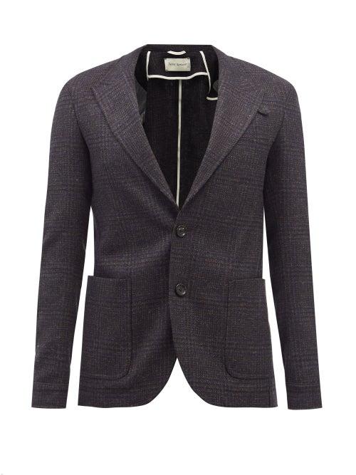 Oliver Spencer - Kendrick Check Wool-twill Suit Jacket - Mens - Grey Multi