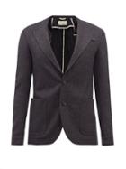 Oliver Spencer - Kendrick Check Wool-twill Suit Jacket - Mens - Grey Multi