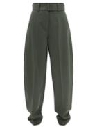 Joseph - Taavi Belted Wool-twill Trousers - Womens - Dark Grey