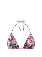 Matchesfashion.com Dolce & Gabbana - Hibiscus-print Triangle Bikini Top - Womens - Multi
