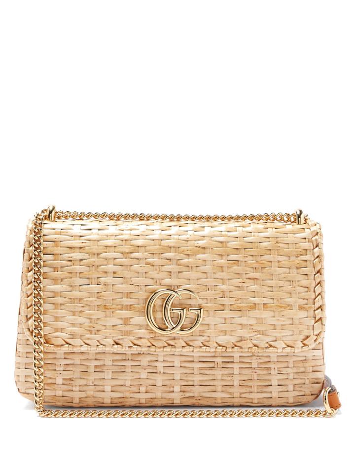 Gucci Cestino Gg Woven-wicker Cross-body Bag