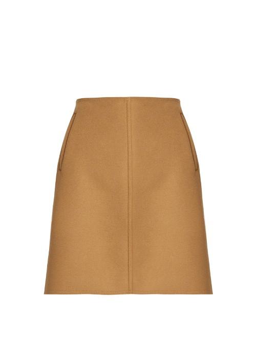 Tomas Maier Raw-edge Wool-blend Skirt