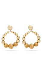 Matchesfashion.com Rosantica By Michela Panero - Cicala Metal And Wood Hoop Drop Earrings - Womens - Gold