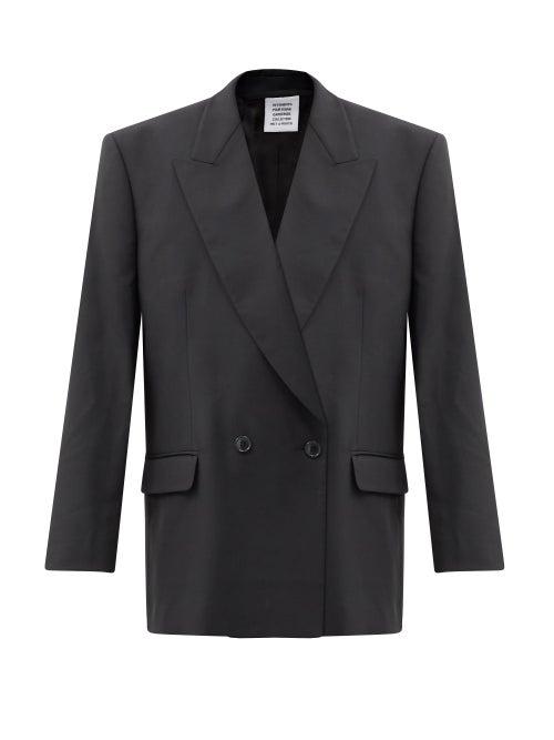 Matchesfashion.com Vetements - Double-breasted Virgin Wool-twill Jacket - Womens - Black