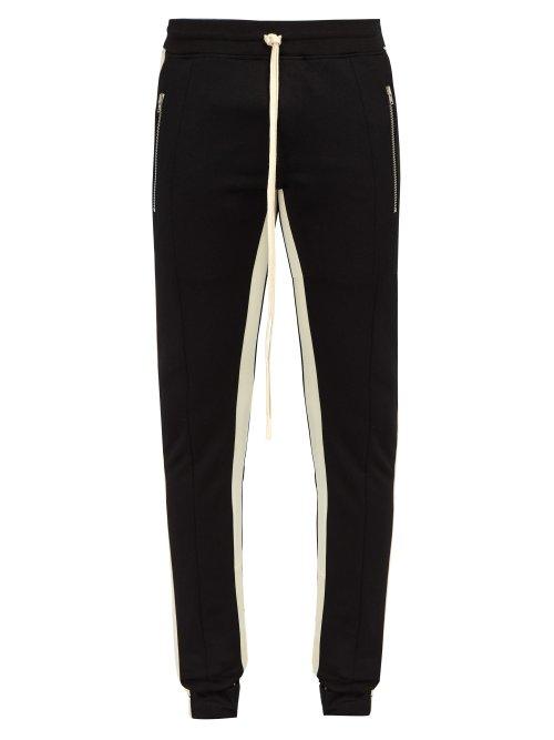 Matchesfashion.com Fear Of God - Double Stripe Cotton Track Pants - Mens - Black White