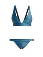 Matchesfashion.com Haight - Low Rise Triangle Bikini - Womens - Blue