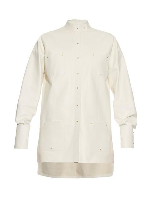 Esteban Cortázar Step-hemline Leather Jacket