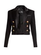 Balmain Satin-lapel Cropped Blazer