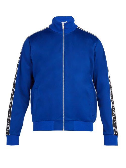 Matchesfashion.com Givenchy - Logo Taped Jersey Track Jacket - Mens - Blue