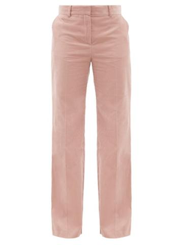 Ladies Rtw Bella Freud - Kim Flared Cotton-corduroy Suit Trousers - Womens - Light Pink