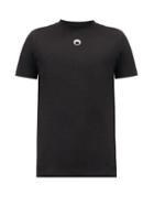 Matchesfashion.com Marine Serre - Crescent-moon Embroidered Cotton-jersey T-shirt - Mens - Black